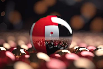 Foto op Plexiglas 3d minimalist Yemen flag bokeh background Generative AI © MAHMED