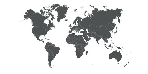 Fototapeta premium Illustration of a Colored map of world 