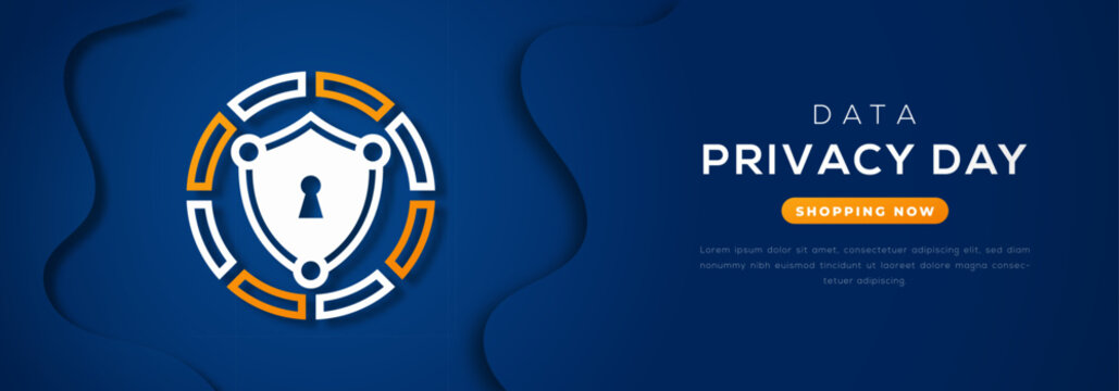 Data Privacy Day Paper cut style Vector Design Illustration for Background, Poster, Banner, Advertising, Greeting Card