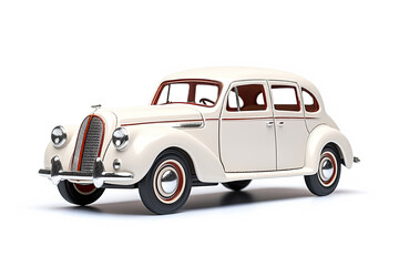 3D object of a retro car on white background