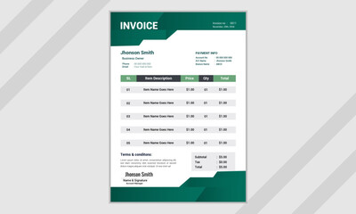  Simple and creative modern corporate clean invoice design design.