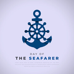 Day of the Seafarer Paper cut style Vector Design Illustration for Background, Poster, Banner, Advertising, Greeting Card © Imnot99
