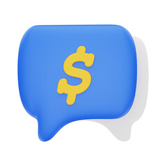 3d rendering Chat Money icon object