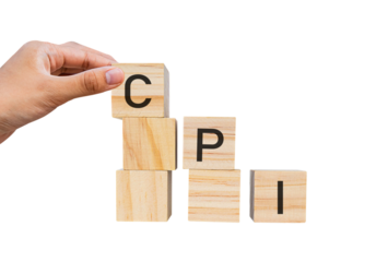 CPI - Consumer Price Index symbol on wooden blocks. isolated on white background. Business and CPI concept. Copy space.PNG	