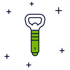 Filled outline Bottle opener icon isolated on white background. Vector