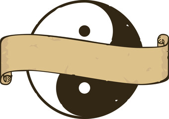 Yin Yang and Parchment Banner