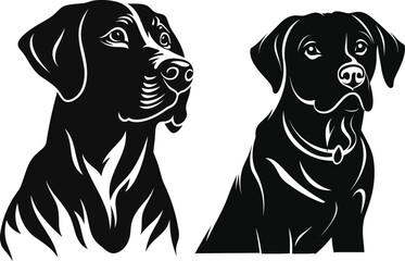 silhouette Labrador Retriever dog logo vector.