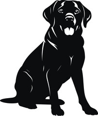silhouette Labrador Retriever dog logo vector. - obrazy, fototapety, plakaty