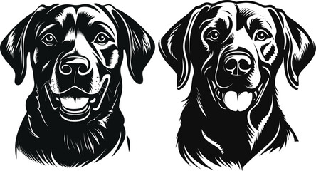 silhouette Labrador Retriever dog logo vector. - obrazy, fototapety, plakaty