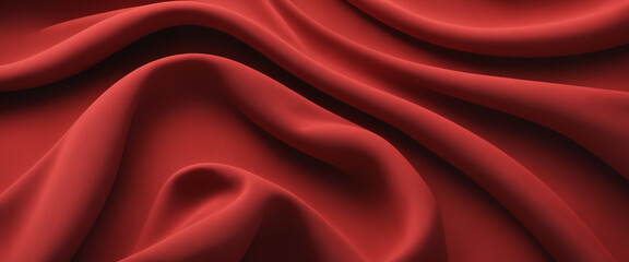 Fototapeta premium Abstract background of red crumpled fabric. Cloth with folds. Colorful illustration. Generative AI
