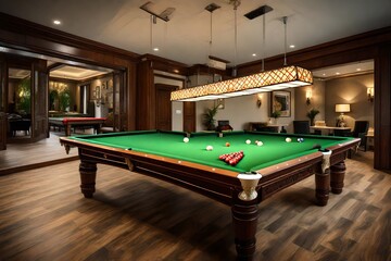 Snooker Pool Billard table with social networks balls