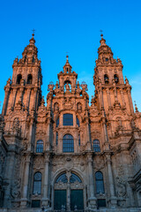 Fototapeta na wymiar Santiago de Compostela: Morning Tranquility at St. James Cathedral