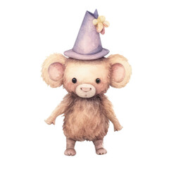 Fototapeta premium Clipart mouse balloon in circus watercolor illustration cartoon