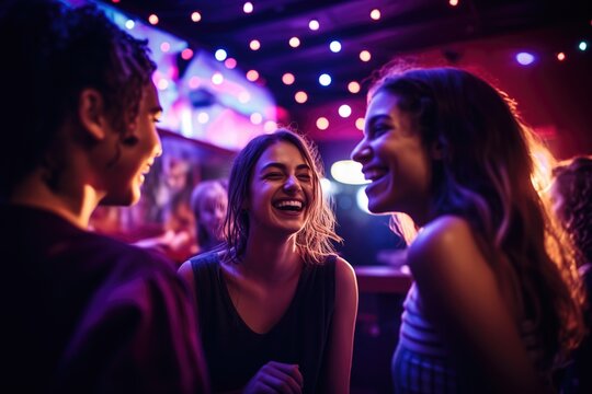 group of people in nightclub