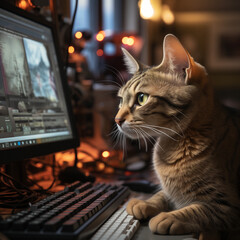 A cat doing remote work (Generative AI)
