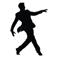 Dancing Grace Man Silhouette on White