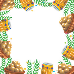 Lohri indian festival cartoon frame