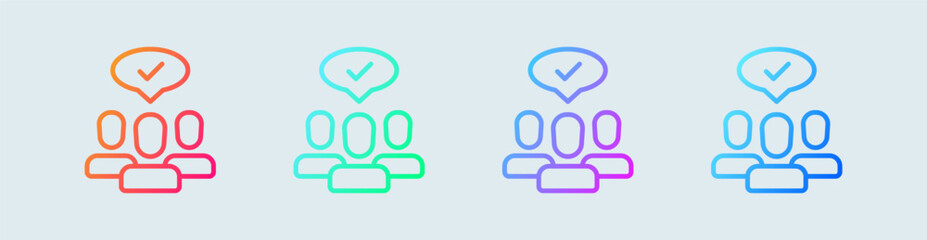 Public line icon in gradient colors. Social signs vector illustration.