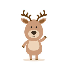 Deer Christmas on a white background. Vector Illustration