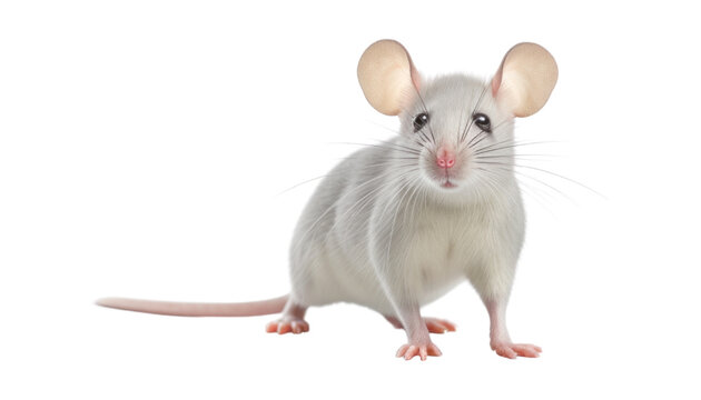 white rat isolated on transparent background cutout