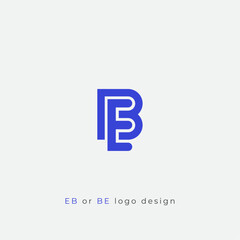 Letters EB or BE logo design simple and clean