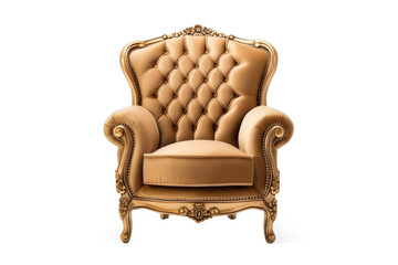 Stylish comfortable armchair isolated on transparent background. Interior furniture