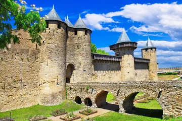 Foto op Plexiglas castle Carcassonne (France, Languedoc) © Freesurf