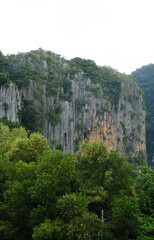 Fototapeta premium Selective focus picture of limestone nature hill during daytime.