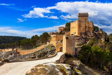 impressive medieval castle Alarcon, Spain - obrazy, fototapety, plakaty