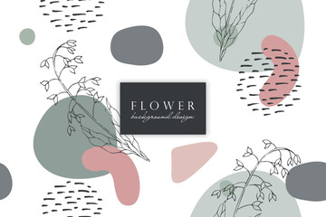 Seamless pattern with hand drawn abstract shapes and floral elements. Vector illustration. backgrounds	
