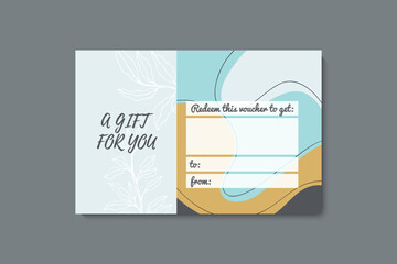 Set of colorful gift cards template. Modern style vector illustration of flowers for saloon, gallery, spa, shop. Gift voucher	
