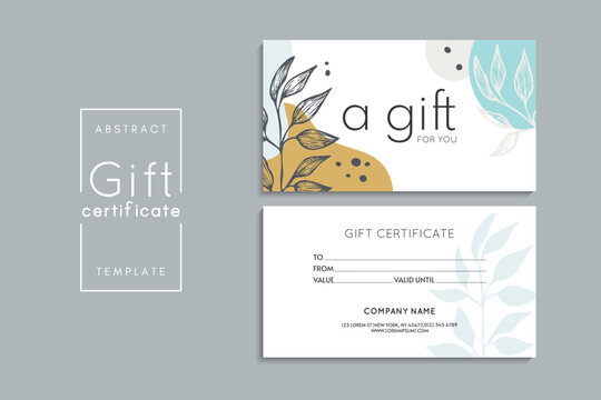 Set of colorful gift cards template. Modern style vector illustration of flowers for saloon, gallery, spa, shop. Gift voucher	
