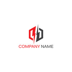 Letter DD logo with Lightning icon, letter combination Power Energy Logo design for Creative Power ideas, web, business and company.