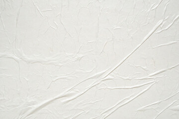 White blank crumpled and creased paper poster texture background - obrazy, fototapety, plakaty
