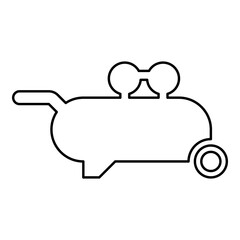 Air compressor pneumatic contour outline line icon black color vector illustration image thin flat style