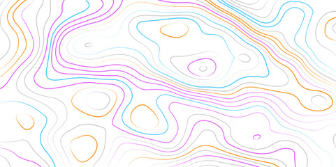 Topographic line contour map background. Abstract wavy topographic map and curved lines background. Abstract geographic wave grid line map.