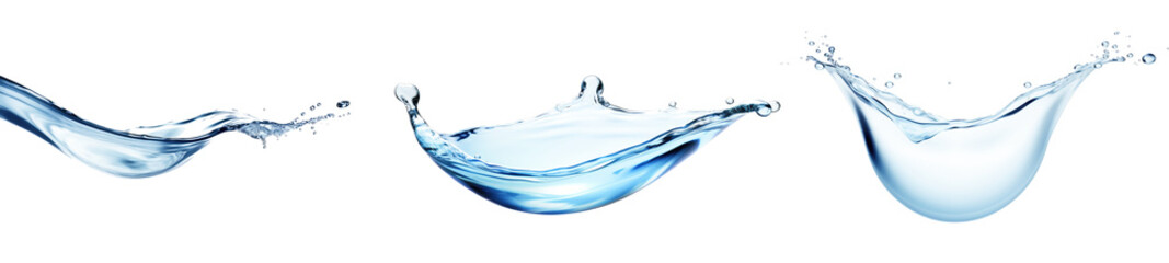 water drop splash isolated on white or transparent png