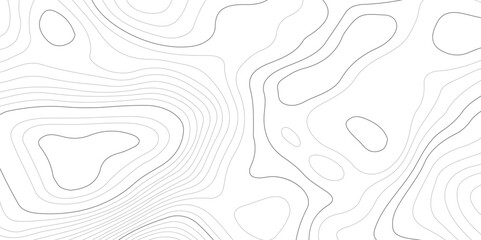 Abstract black and white wavy topography map background. Topography relief and topographic map wave line background.