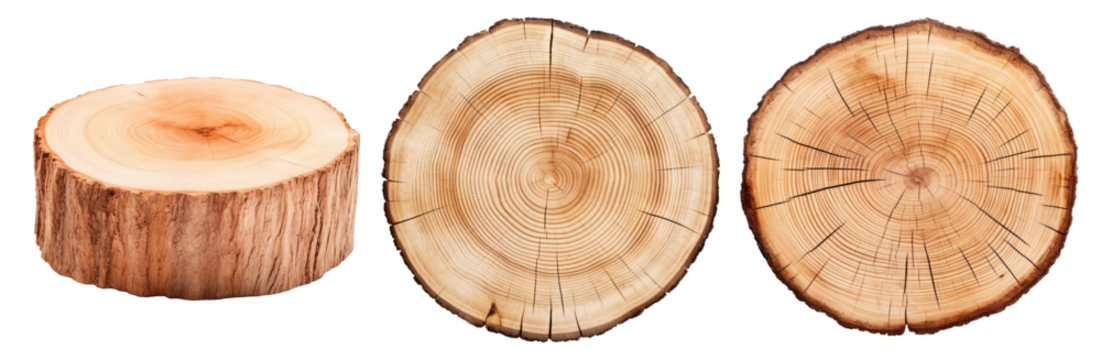 sliced wooden blank isolated on white or transparent png