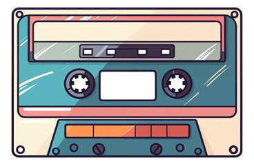 Cassette tape illustration isolated.