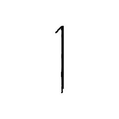 1 number icon. Simple style 1 company poster background symbol. 1 number brand logo design element. 1 number t-shirt printing. Vector for sticker.