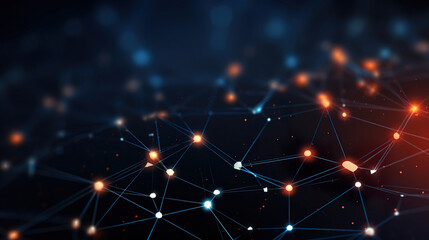 Obraz premium Network of lines and dots. Generative Ai