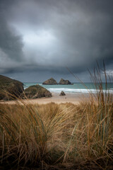 clouds over the sea at Holywell Bay, Cornwall