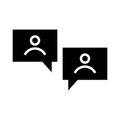 Chat icon. Icon of people video chatting