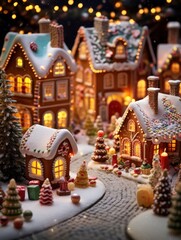Magical Christmas village of ginger cookies and sweets