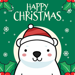 Winter Festivity Fun with Cute Vector Polar Bear, Christmas Cartoon for Kids