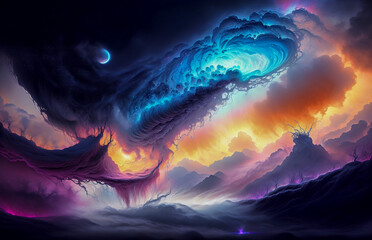 Naklejka na ściany i meble abstraction sky clouds nebula beautiful earth