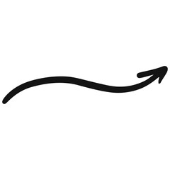 Wave arrow sign doodle element black color outline style