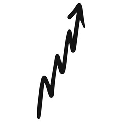 Up arrow direction wave line style doodle element