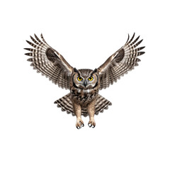 Fototapeta premium owl isolated on a transparent or white background as PNG clipart 300 DPI